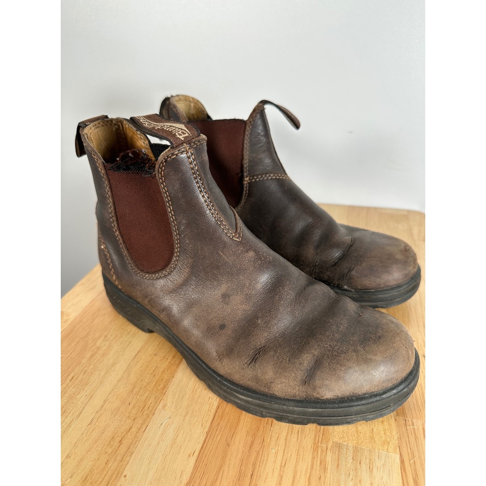 Blundstone Brown Leather Chelsea Boots Work Rugged Utility AU 6 US Women 9